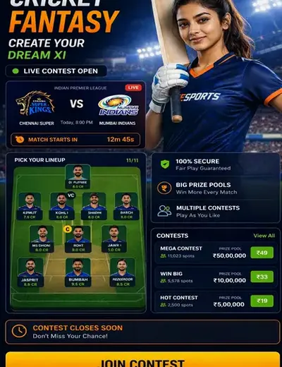 U34 (u 34 casino) fantasy cricket & matchday visual 3
